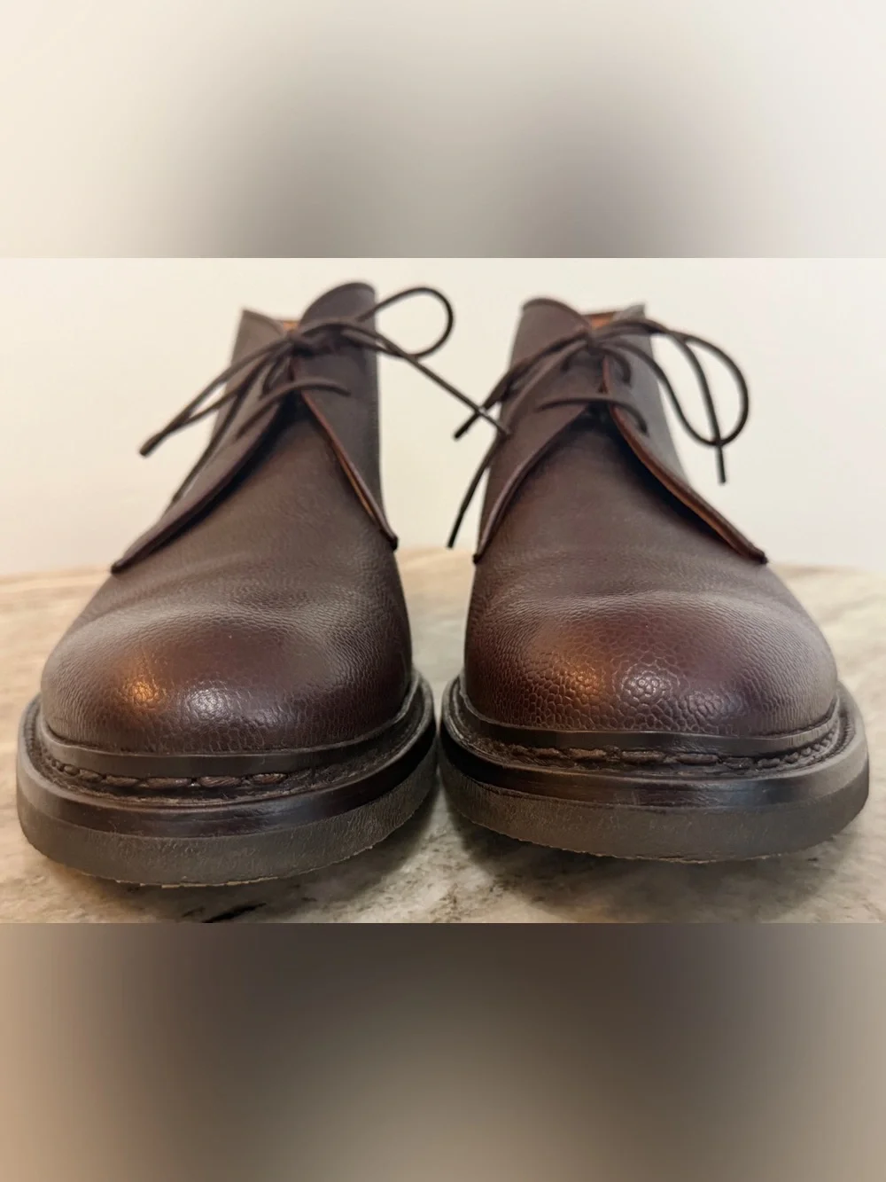 Heschung Genet Chukka Boots Brown Grained Leather UK 11 / 12.5 US Desert Ankle